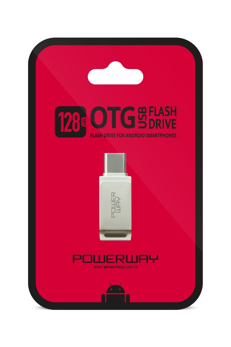 Powerway 128 GB OTG Flash Bellek Pembe